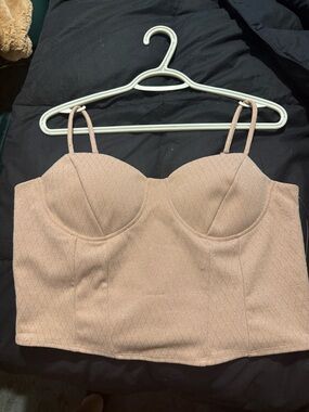 No Boundaries Blush Pink Bustier Crop Top